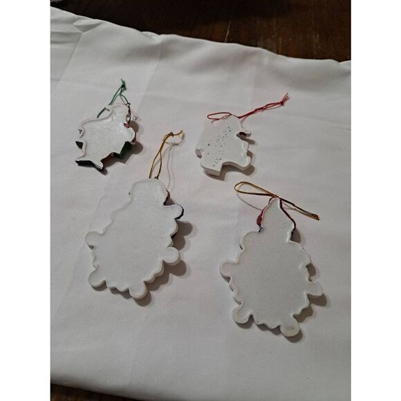 Vintage Lot 4 Holiday Christmas Tree Ornaments Gift Tags You Personalize Craft - Picture 6 of 6